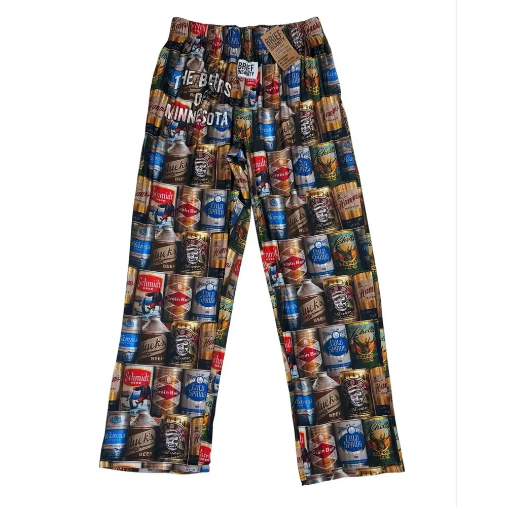 NWT Brief Insanity Beers of Minnesota Lounge Pajama Pants Unisex Size Medium
